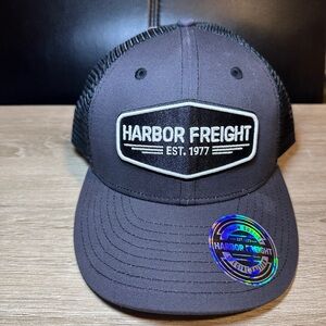 Harbor Freight Black Trucker Hat with Patch